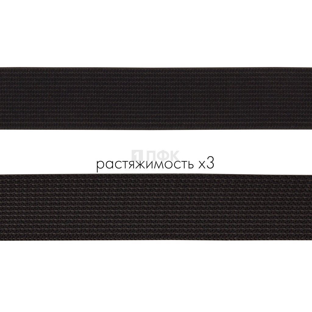 Резинка тканая 20мм 12,70 гр/м цв черный (уп 20м/800м) РБ
