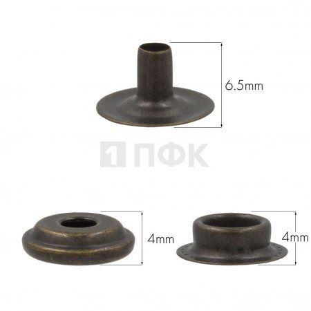 3 Части кнопки для одежды 15мм №61 латунь цв антик (уп 720шт) STRONG