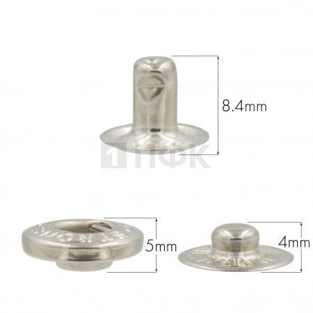 3 Части кнопки для одежды 15мм Альфа сталь цв никель (уп 720шт) STRONG
