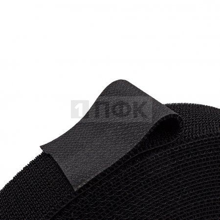 Лента контактная пришивная (липучка/велькро) ГИБРИДНАЯ "2в1" 40(38)мм цв черный (рул 25м/кор 600м)