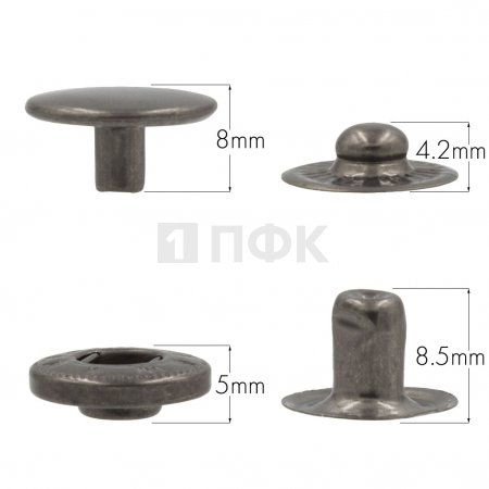 Кнопка для одежды 15мм Альфа нерж цв никель тем (уп 720шт) DNG 