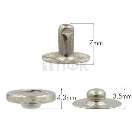 3 Части кнопки для одежды 12,5мм Альфа сталь цв никель (уп 1440шт) NEW STAR 3 Части кнопки для одежды 12,5мм Альфа сталь цв никель (уп 1440шт) NEW STAR