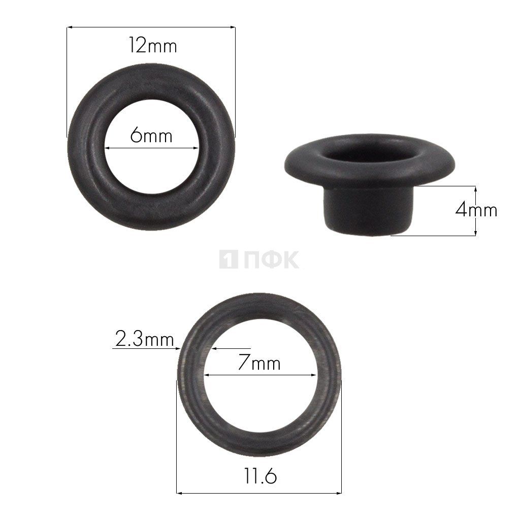 Люверсы №4 6мм нерж цв оксид (уп 5000шт) 