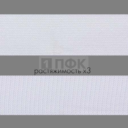 Резинка тканая 40мм 26,60 гр/м цв белый (уп 40м/320м) РБ Резинка тканая 40мм 26,60 гр/м цв белый (уп 40м/320м) РБ