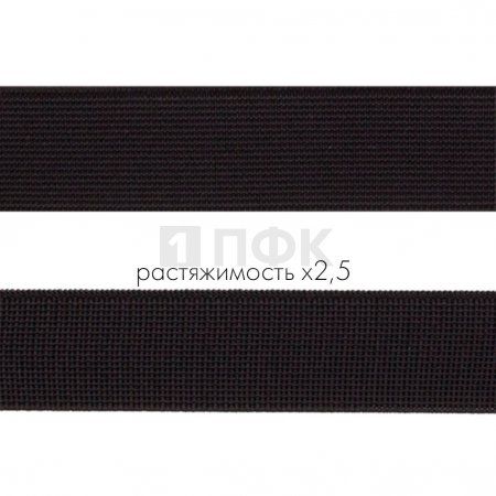 Резинка тканая 25мм 16 гр/м арт.TPC цв черный (уп 40м/1280м)
