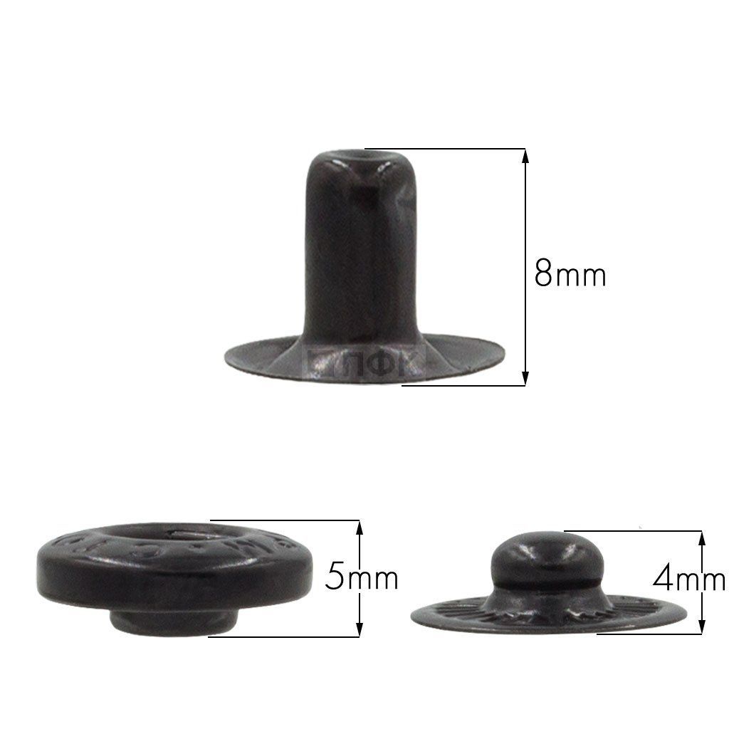 3 Части кнопки для одежды 15мм Альфа сталь цв оксид (уп 720шт) STORM