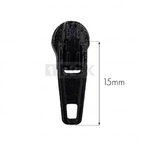 Бегунок для спиральной (витой) молнии тип 3 автомат цв 322 черный (уп 2500шт/25000шт) 1.5гр