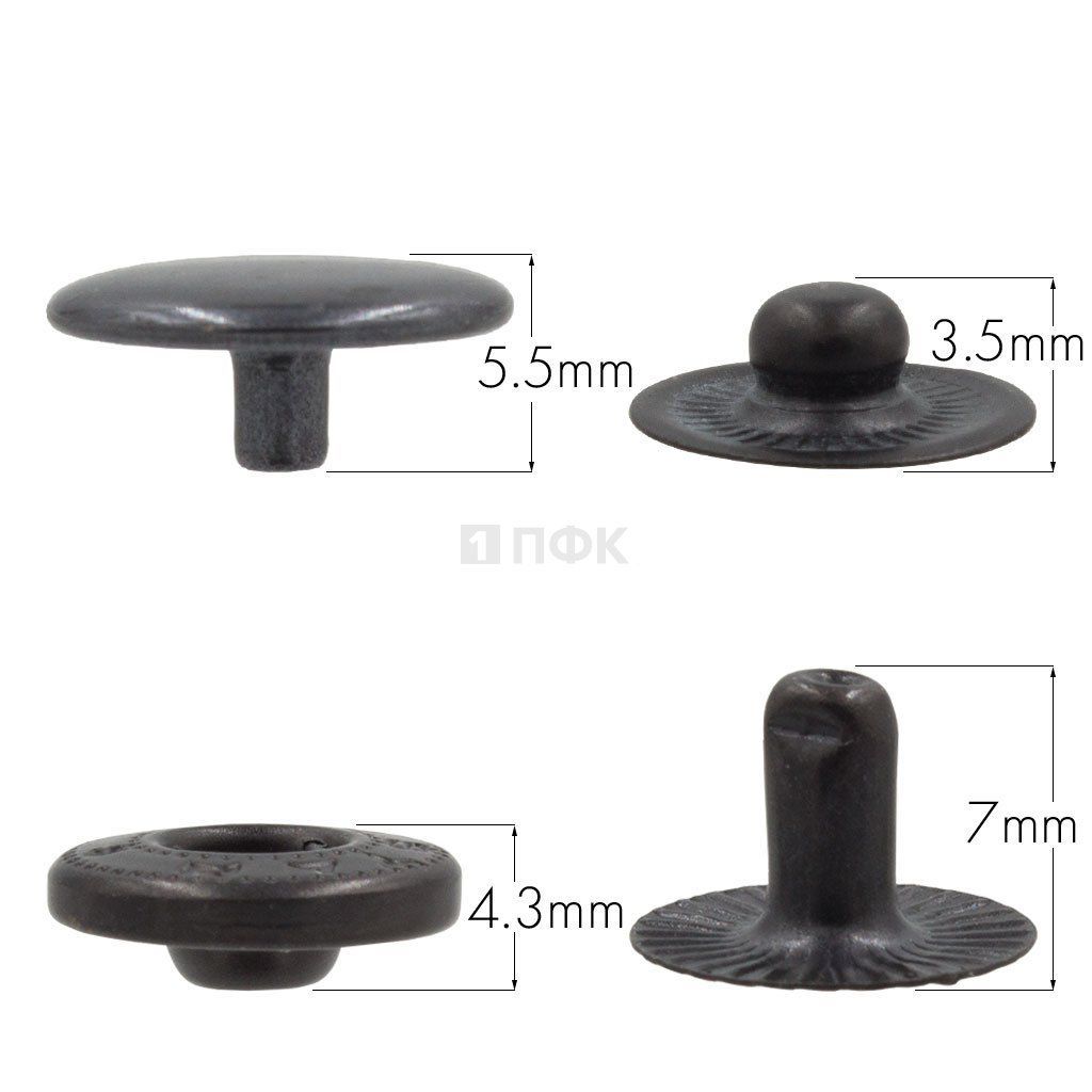 Кнопка для одежды 12,5мм Альфа латунь цв оксид (уп 1440шт) NEW STAR