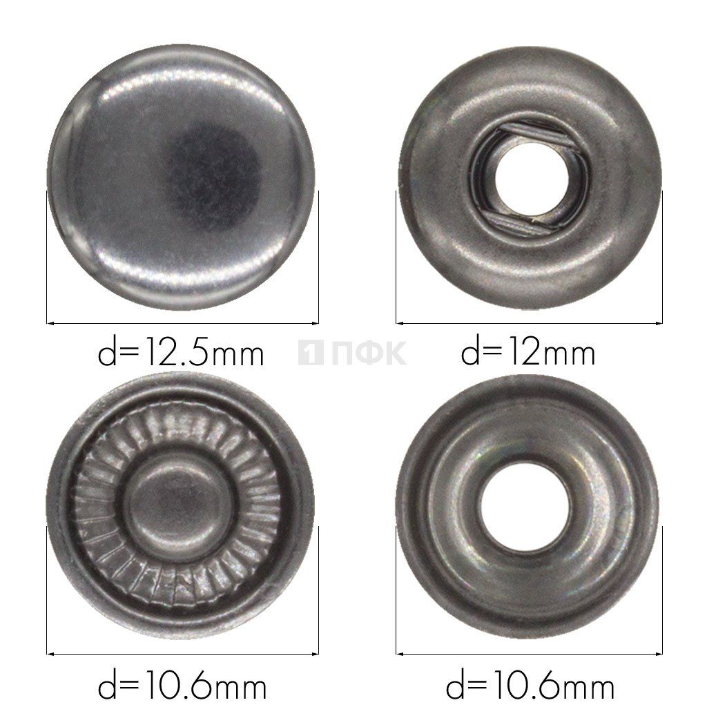 Кнопка для одежды 12,5мм Альфа нерж цв никель тем (уп 1440шт) BUTTONI — ПФКР Кнопка для одежды 12,5мм Альфа нерж цв никель тем (уп 1440шт) BUTTONI