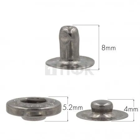 3 Части кнопки для одежды 15мм Альфа латунь цв никель тем (уп 720шт) STRONG