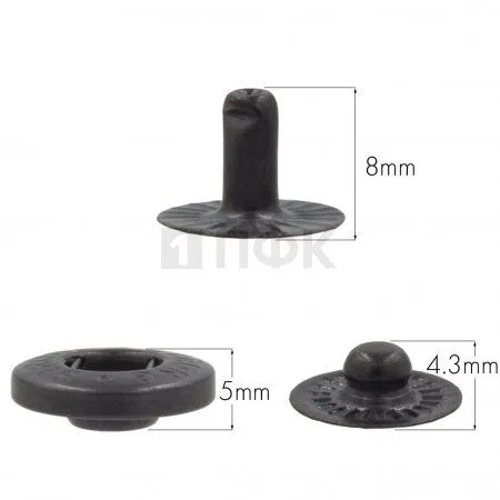 3 Части кнопки для одежды 15мм Альфа латунь цв оксид (уп 720шт) STRONG