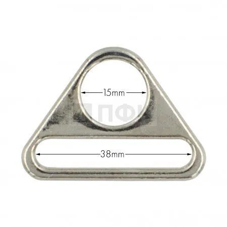 Пряжка металлическая треугольник 38мм никель (уп 500/5000шт) 7,73гр