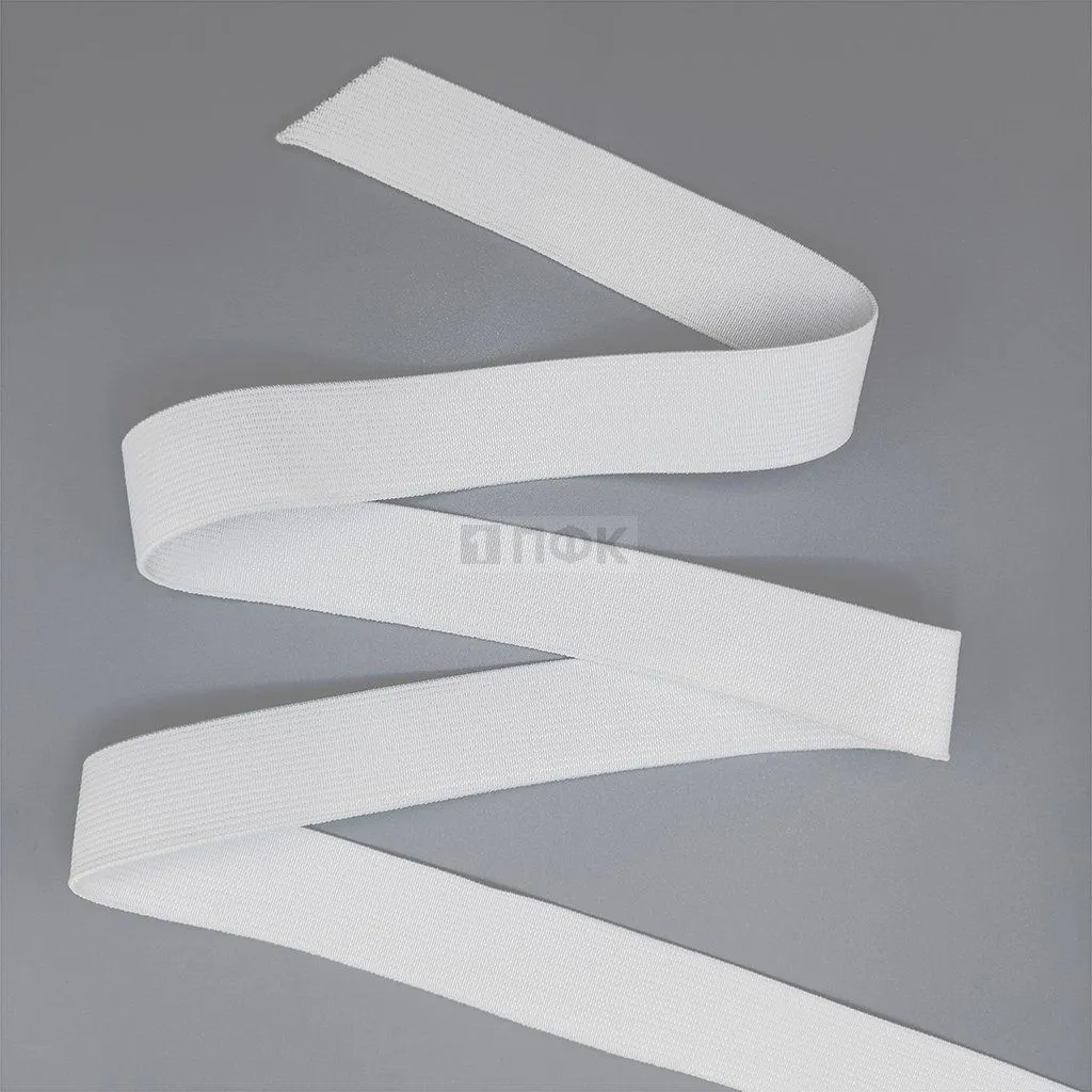 Резинка тканая 25мм 16 гр/м цв белый (уп 40м/480м)