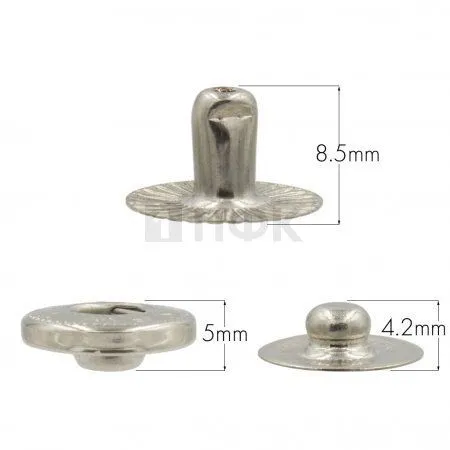 3 Части кнопки для одежды 15мм Альфа нерж цв никель (уп 720шт) NEW STAR