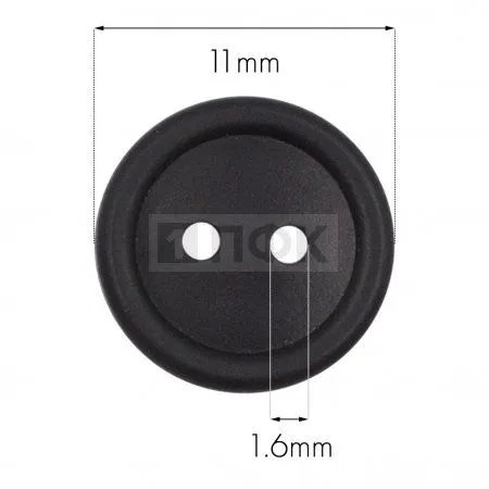 Пуговица КЛ 11-2 ПП 11мм цв черный (уп 5000шт)