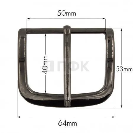 Пряжка металлическая ременная 50мм 4244 цв темный никель (уп 54шт)