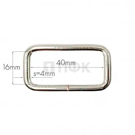 Пряжка - рамка 40мм (толщ 4мм) цв никель (уп 200/2800шт)
