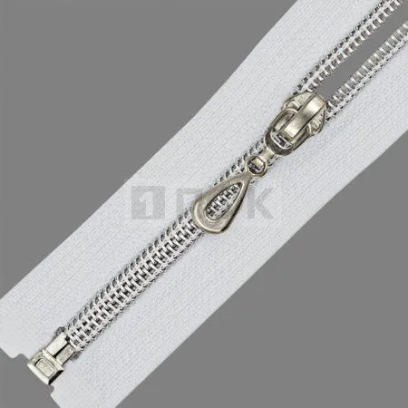 Молния спиральная (витая) тип 7 80см арт.0325 разъем цв 101 зв серебро (уп 100шт)