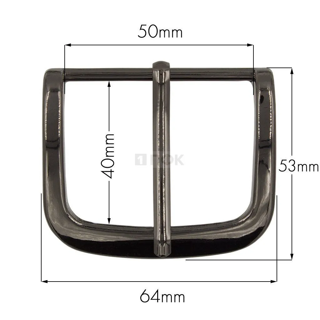 Пряжка металлическая ременная 50мм 4244 цв темный никель (уп 54шт)