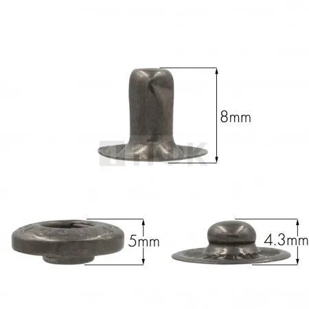 3 Части кнопки для одежды 15мм Альфа нерж цв никель тем (уп 720шт) STORM