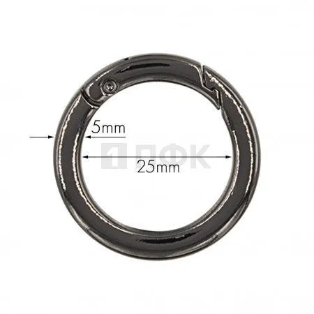 Кольцо металлическое 25мм 08415 цв никель темный (уп 200 шт)