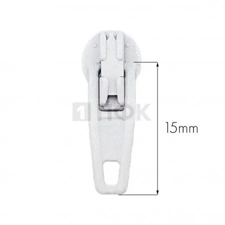 Бегунок для спиральной (витой) молнии тип 3 автомат цв 101 белый (уп 2500шт/25000шт) 1.5гр