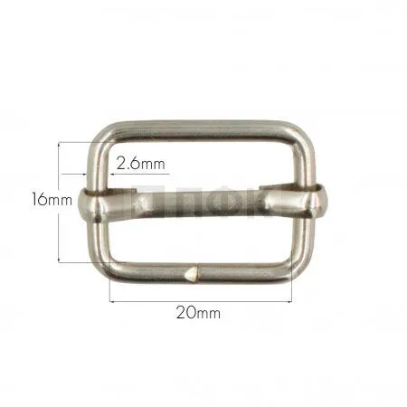 Пряжка регулировочная 20мм (толщ 2,6мм) цв никель (уп 500шт/10000шт) Китай Пряжка регулировочная 20мм (толщ 2,6мм) цв никель (уп 500шт/10000шт) Китай